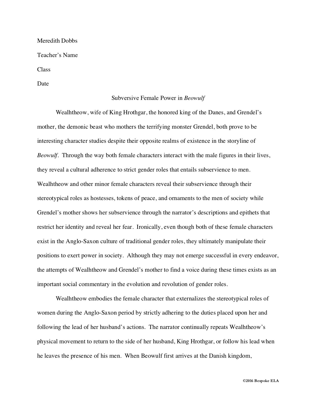 english course review essay